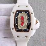 Replica Swiss Richard Mille Watch RM07-1 White Ceramic Case Rubber Band